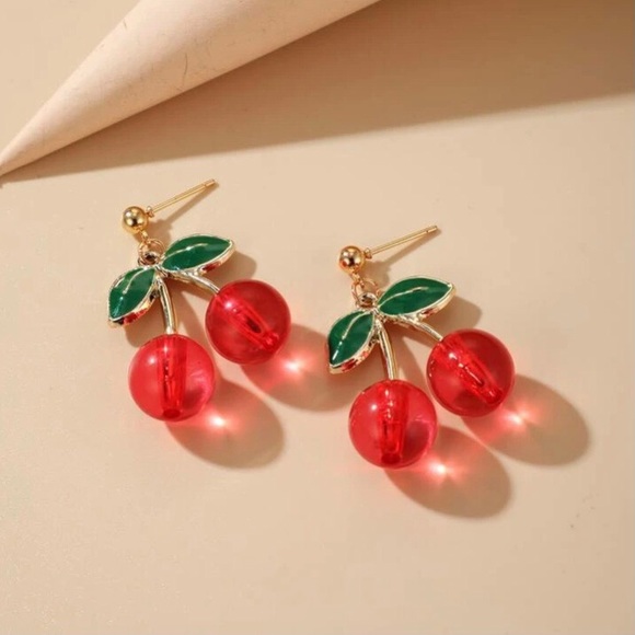 Pink Cherry Post Earrings - Picture 4 of 6